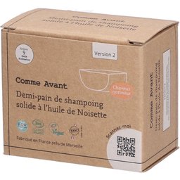 Demi-pain de shampoing solide à l'huile de noisette