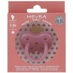 Sucette Hevea ronde 0 3M rose en caoutchouc naturel 1pc