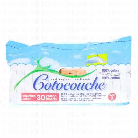 Couche 100% coton taille 2 x30 couches