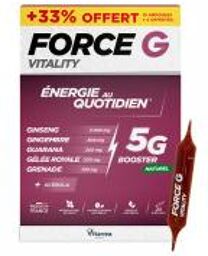Force G Vitality Énergie au Quotidien 15 Unités + 5 Offertes - Boîte 20 ampoules de 10 ml