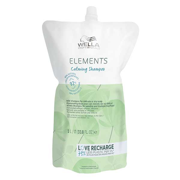 Elements Recharge Shampoing apaisant sans sulfate pour tous types de cheveux 1L