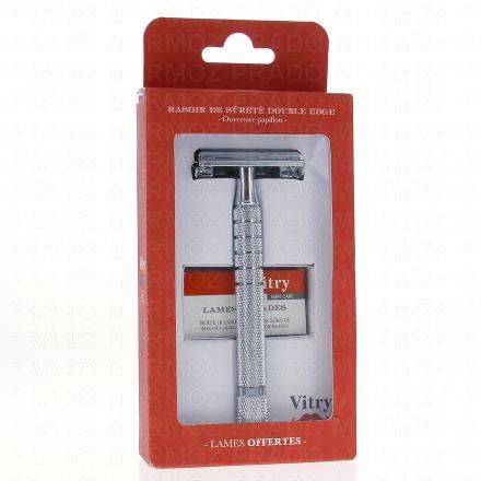 Men Care - Rasoir de sureté double edge avec 10 lames offertes