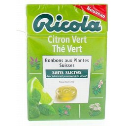 Bonbons aux Plantes Suisses Goût Citron Vert Thé Vert 50g