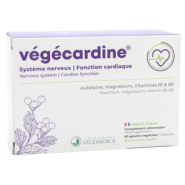 Vegecardine régule le rythme cardiaque et favorise l'équilibre émotionnel optimal 60 gélules