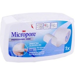 Sparadrap Microporeux Peaux Sensibles Blanc 2,5cmx9,14m