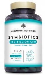 Symbiotics 150 Probiotiques Prébiotiques et Zinc 60 Capsules - Pot 90 capsules