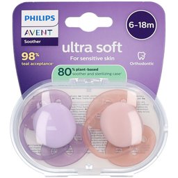 Sucette +6m Soft rose/lila