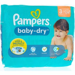 Baby Dry 12H Couches Taille 3 34 Unités