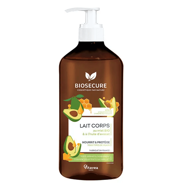 Biosecure Lait corps miel/avocat - Biosecure - Flacon pompe de 500 ml