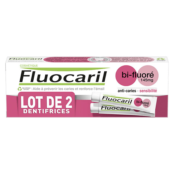 Cosmétique Bi-Fluoré 145mg Dentifrice Dents Sensibles Lot de 2 x 75ml