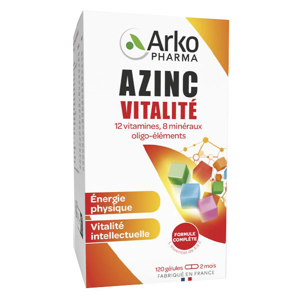 Azinc Adulte Vitalité Vitamines C & E Zinc 120 gélules
