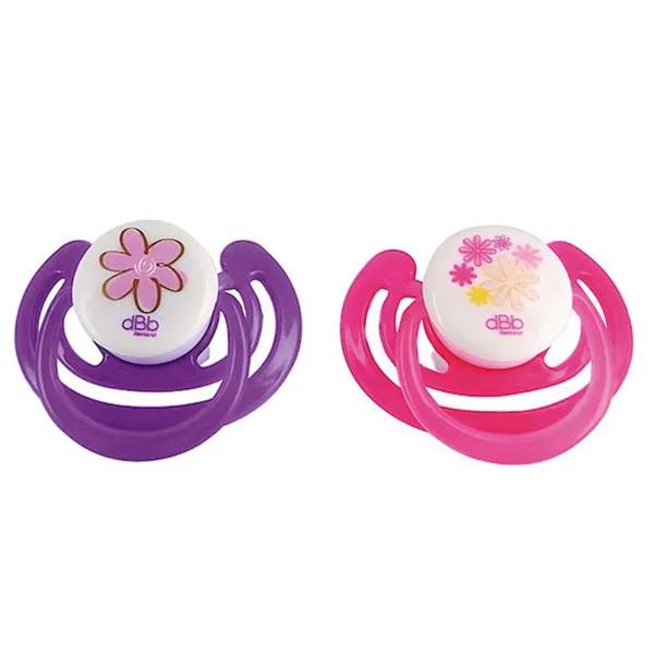 2 Sucettes anatomiques 1er âge Téterelles en silicone Motif Fleurs