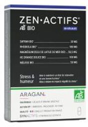 Synactifs Zenactifs® Bio - Anti Stress - Rhodiola Extraits de Mélisse Bio Safran Bio et Vitamines - 30 Gélules - Boîte 30 gélules