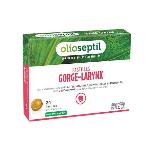 Olioseptil Pastilles Gorge-Larynx Miel Plantes 24 pastilles