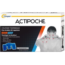 Actipoche - Coussin thermique - Thermothérapie - Contractures musculaires et douleurs articulaires - Cervicales et trapezes - Gel - 1 unité