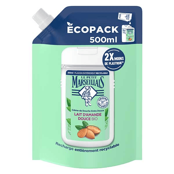 Recharge Crème de Douche Lait d'Amande Douce Bio 500ml