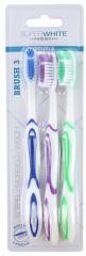Brush Sw X 3 Souples Avec Gratte Langue - Blister 3 brosses à dents