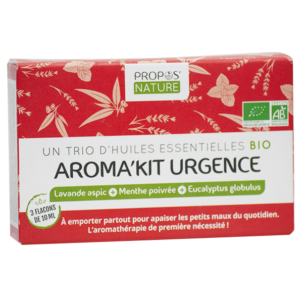 Propos' Nature Aroma-Phytothérapie Aroma'Kit Urgence Trio d'Huiles Essentielles Bio