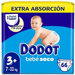 Bebé Seco Pañal Talla 3+ 7-11Kg 66uds