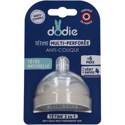 Tétine Multi-Perforée Anti-Colique Débit 4 Liquipe épais +6M