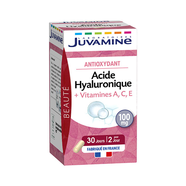 ACIDE HYALURONIQUE VITAMINES A C E Antioxydant 60 gélules végétales
