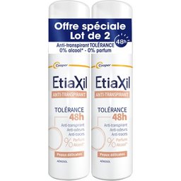 Anti-Transpirant Tolérance 48h Peaux Délicates Aérosol 2x150ml