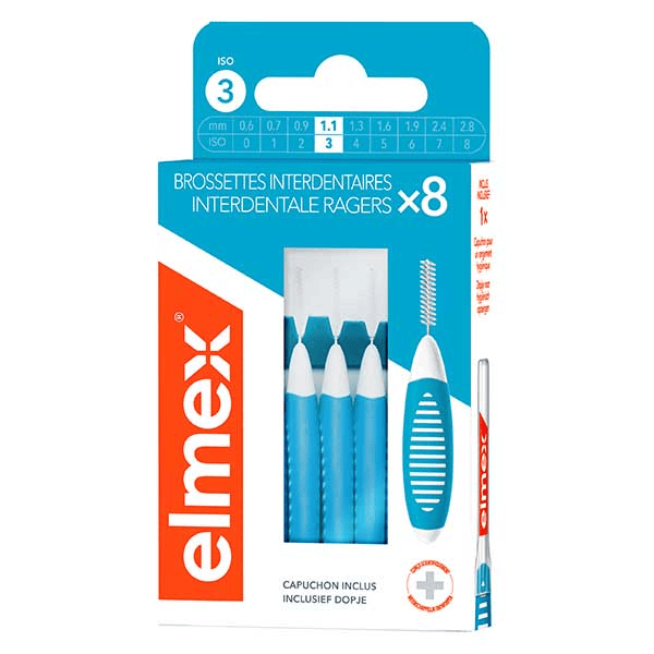 - Brossettes interdentaires Taille 3 - 1,1mm - Pack de 8 brossettes
