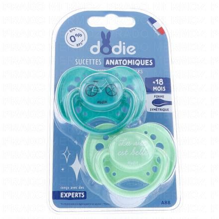 Sucettes anatomiques Paris silicone x 2 +18 mois REF A88