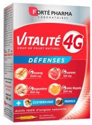 Vitalité 4 g Défenses - 20 Ampoules - Boîte 20 ampoules de 10 ml