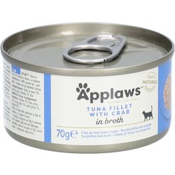 Nourriture humide pour chats avec filet de thon et chair de crabe