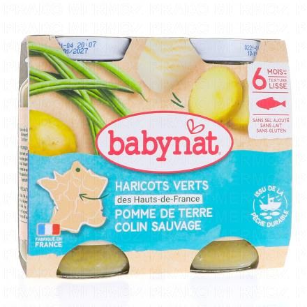 Repas du Midi - Petits pots haricots verts, pomme de terre colin dès 6mois 2x200g