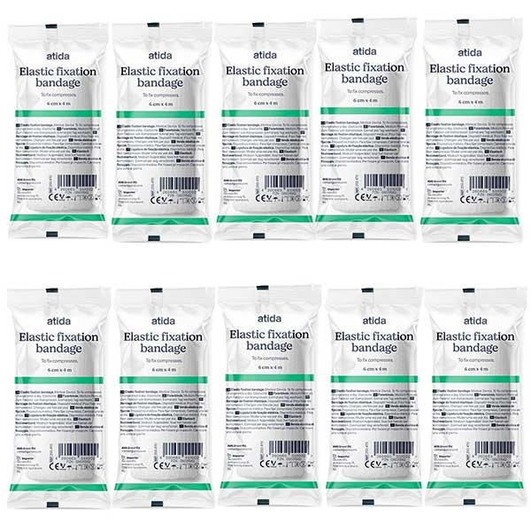 Premiers Secours Bande Extensible 6cm x 4m lot de 10