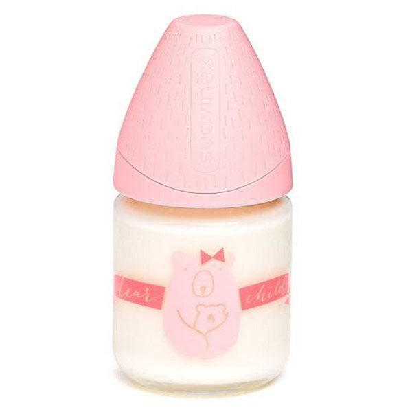 Biberon en Verre Meaningful Life Ours Rose 120ml