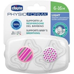Sucette Silicone Physio Light Orthodontique Rose 6-16M 2uts