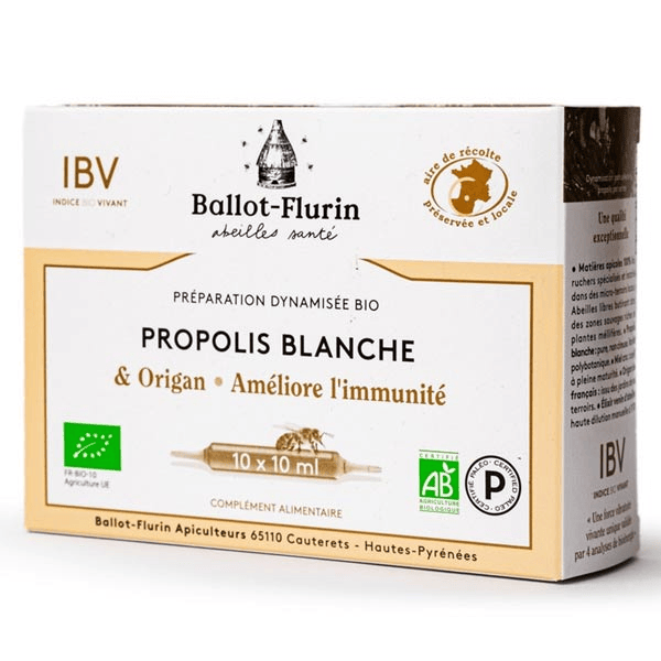 Santé Préparation Dynamisée Propolis Blanche Origan Bio 10 ampoules