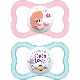 Sucette Air Silicone 6+ Rose 2uts
