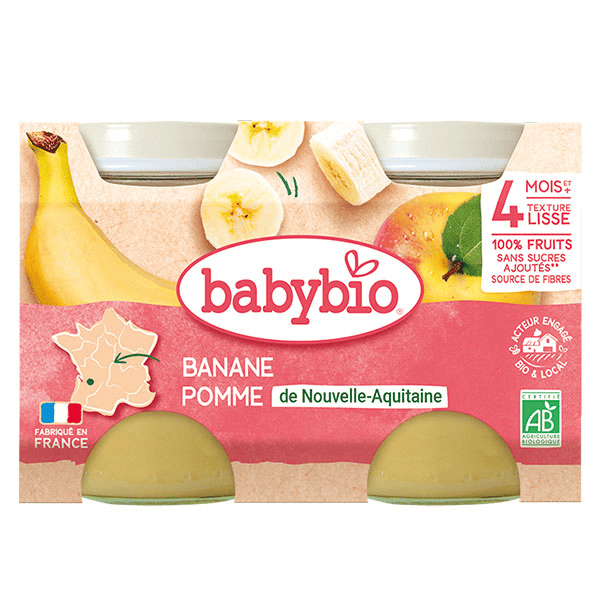 Fruits Pot Banane Pomme +4m Bio 2 x 130g