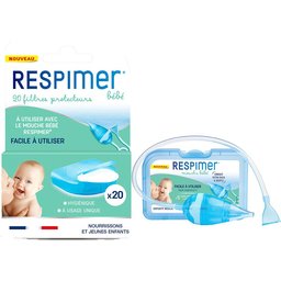 Respimer Filtres Protecteurs Pour Mouche Bébé + Recharges pour Mouche-Bébé