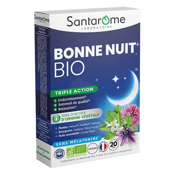 Santarome - Bonne Nuit Bio - Aide à l'endormissement - 20 comprimés