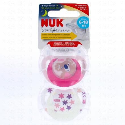 Starlight Jour/nuit - Sucettes 6-18 mois x2 koala rose