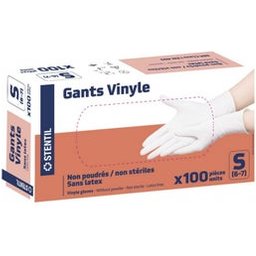 Gant Vinyle Non Poudré Non Stérile Taille S 100uts