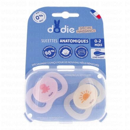 Sucettes Anatomiques 0-2 mois Spécial Naissance pieuvre et soleil