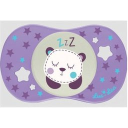 Luc et Léa Sucette +6 mois Symétrique Ours Spécial Nuit Bouton Phosphorescent