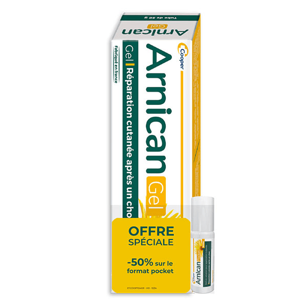 Gel format éco et roll on Pocket à base d'arnica 100g + 10ml