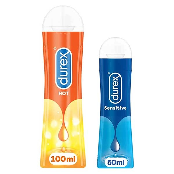 Lot de 2 Gels Lubrifiants Sexuels + 1 Gel Stimulant Effet Chauffant 100ml + 1 Gel Intime Sensitive 50ml