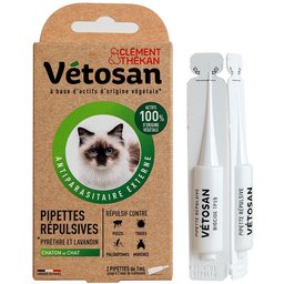 Clement Thekan Anti-Puces Anti-Tiques Chat et Chaton 2 Pipettes