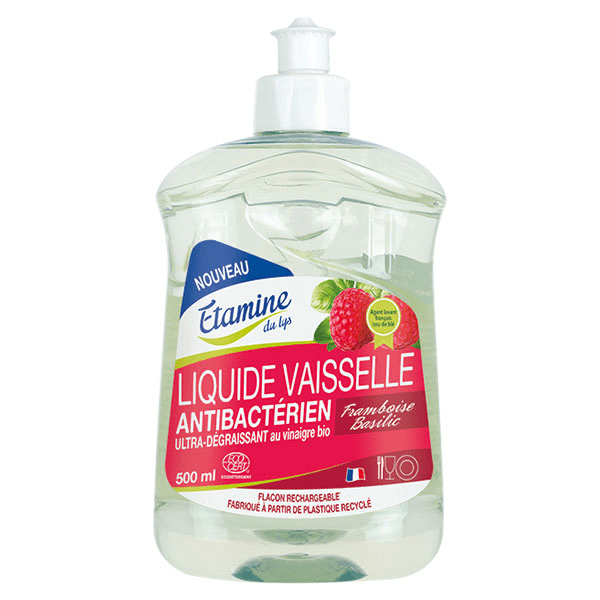 Étamine du Lys Liquide Vaisselle Antibactérien Ecocert Framboise - Basilic 500ml