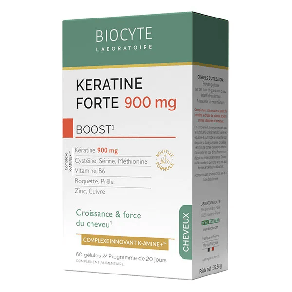 Kératine Forte 900mg Boost Croissance, résistance du cheveu 60 Gélules