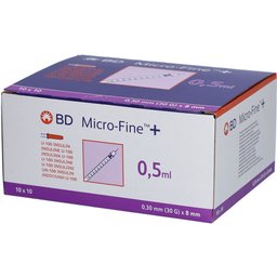 Micro-Fine + Seringue à insuline 0, 5ml 30G x 8mm