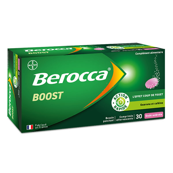 Boost Magnésium Vitamines Caféine et Guarana 30 comprimés effervescents